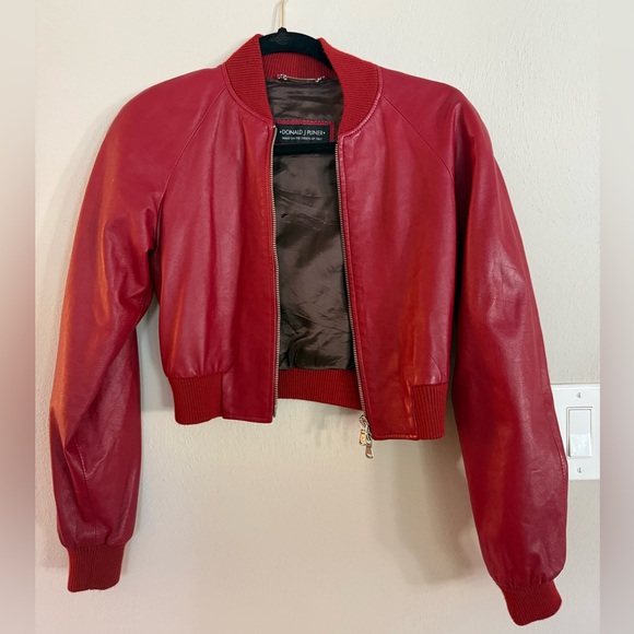 Donald J. Pliner Jackets & Blazers - Vintage Donald J Pliner 100% Leather Bomber Jacket – Red – Made in Italy